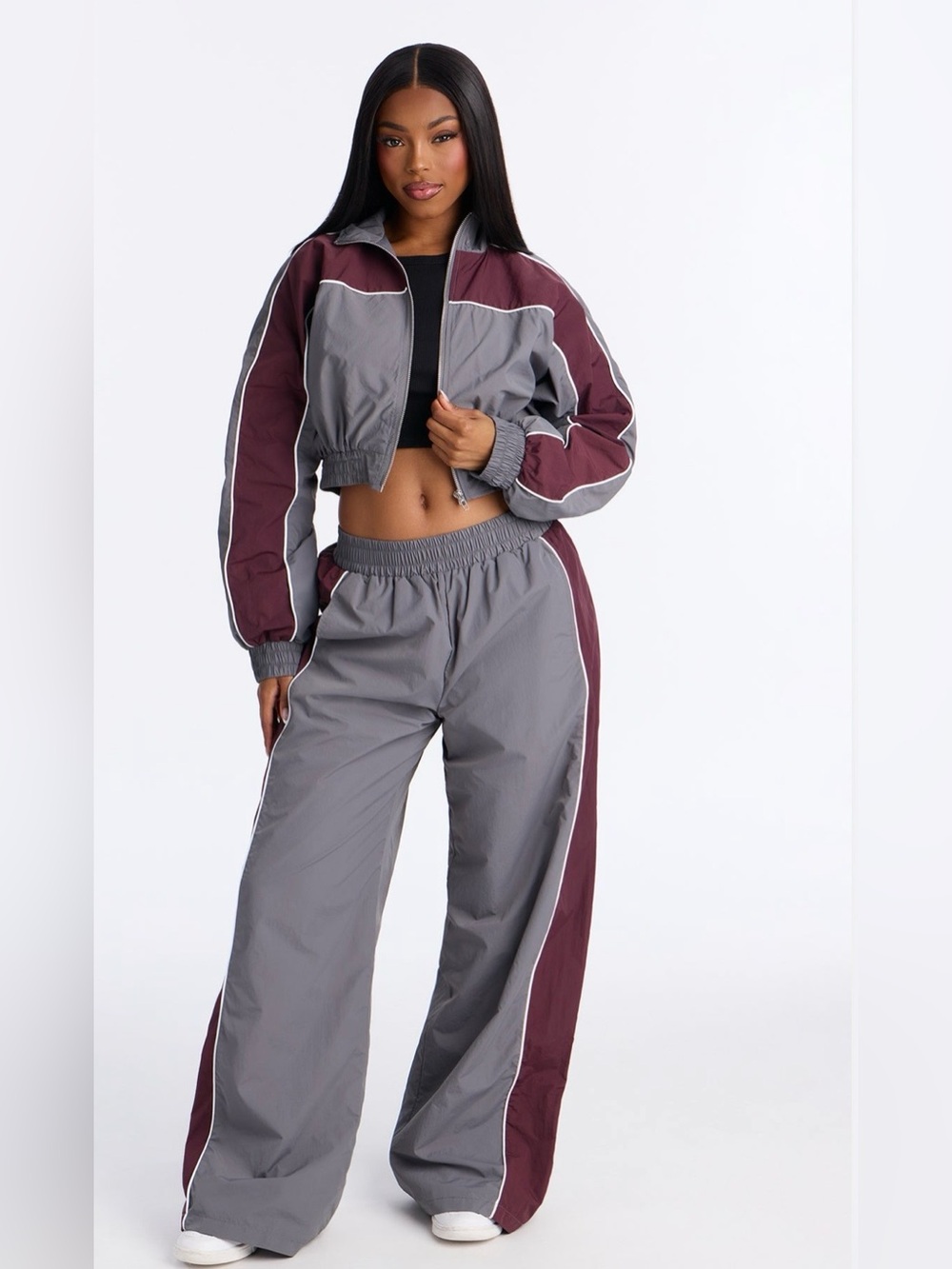 ✨ Retro Colorblock Windbreaker Tracksuit Set